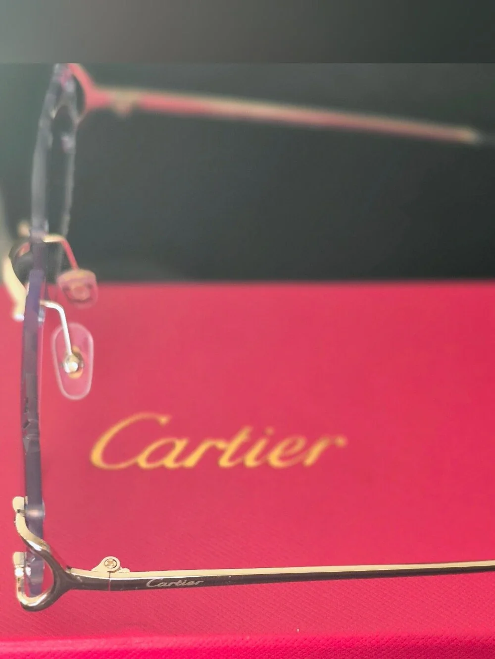Cartier Rimless Sunglasses with Blue Gradient Lenses